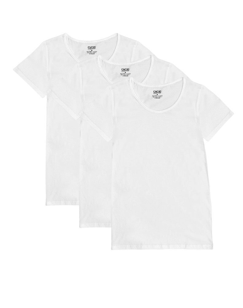 DICE Men Half Sleeves Undershirt Bundle of 6 White Shirts (100% Cotton) - Image 5